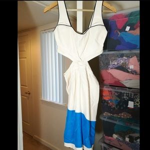 Dresses - 100% SILK white blue dress, like new Dresses - 100% SILK white blue dress, like new